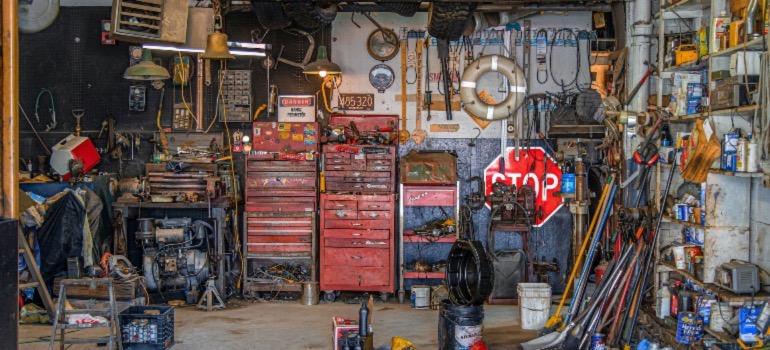 A messy garage