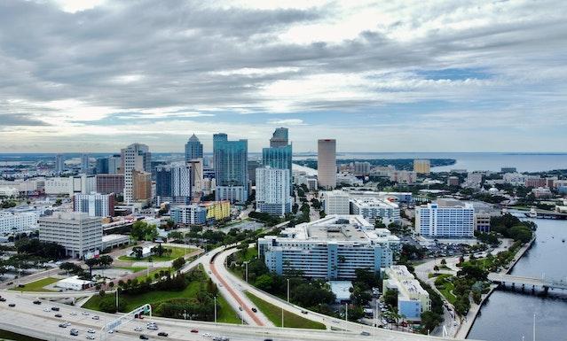 An aerial picture of the city of Tampa in Florida.