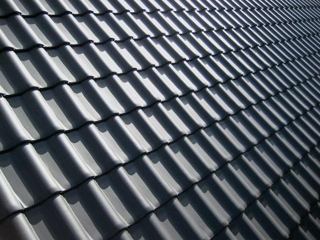 Photo of a gray metal roof.
