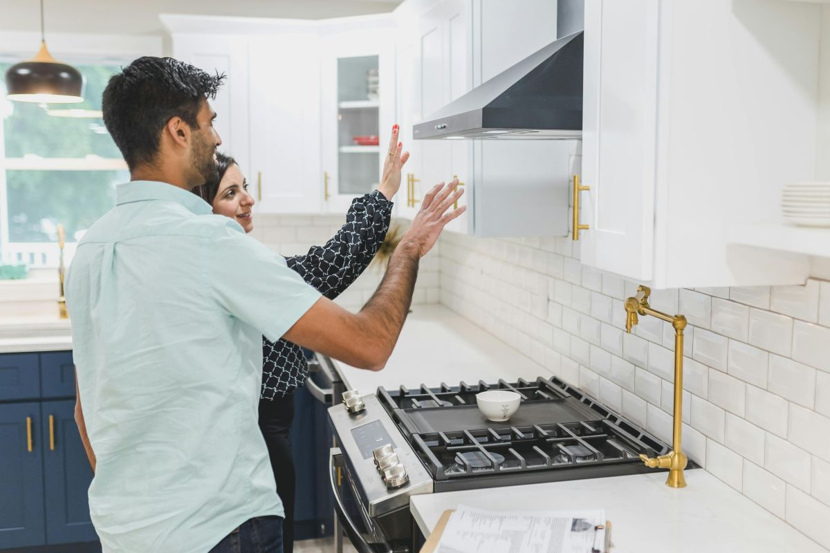 People inspecting a home