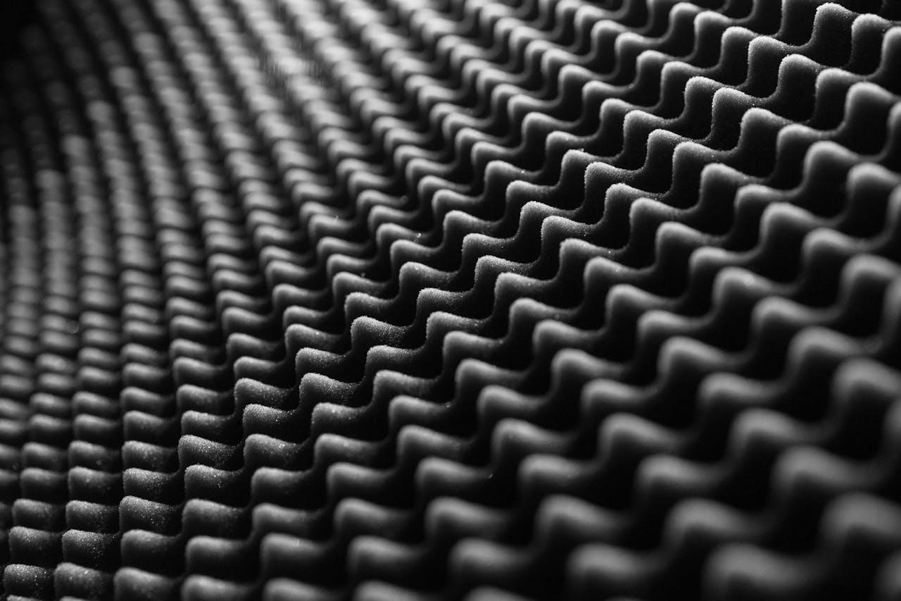 Monochrome shot of a soundproof foam