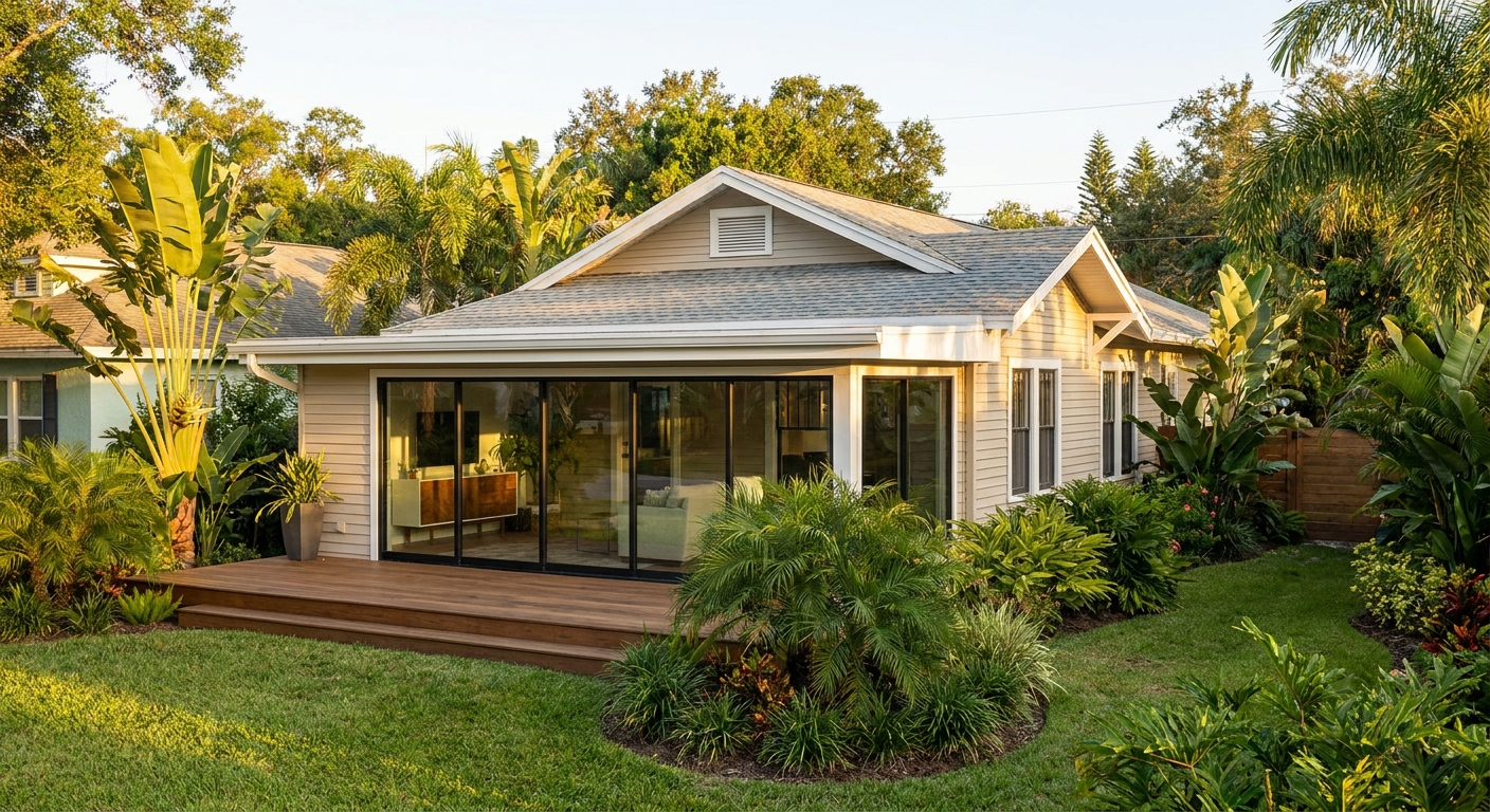 Expanding living space in St. Petersburg without building a second story, such as garage conversions, horizontal additions, or ADUs
