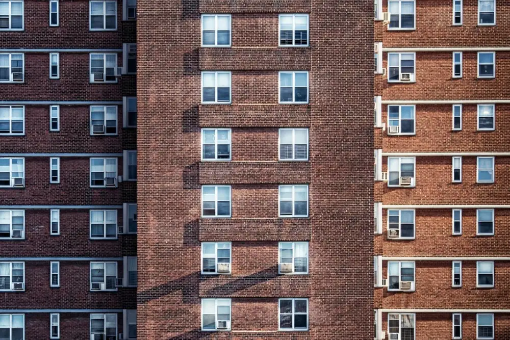 Brick building with windows