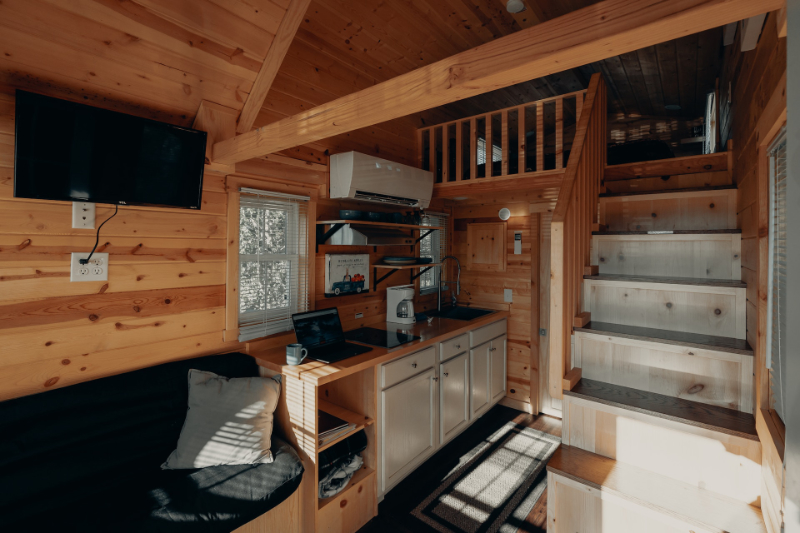 A tiny home where the owners took full advantage of the unconventional spaces to renovate