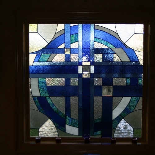 Unique Stained Glass in Home Chapel