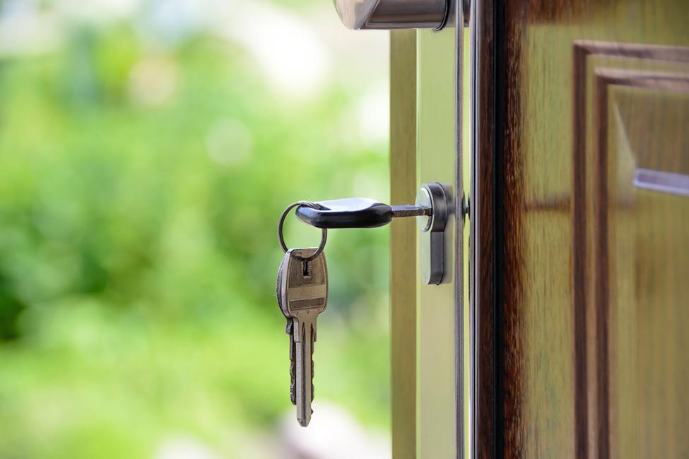 A set of keys in a lock